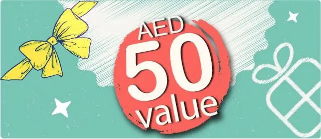 Tiptop360 gift card UAE | AED 50 value for celebrating special occasions and birthdays.